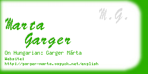 marta garger business card