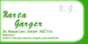 marta garger business card